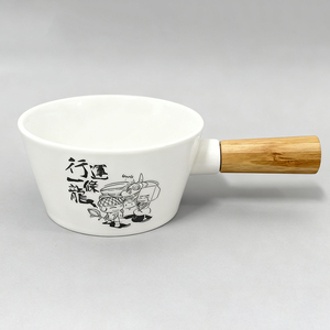 Modern Eco-Friendly Ceramic Dinnerware Set with Wooden Handle Customizable Porcelain Soup Dessert Bowls Guangdong Made OEM Brand
