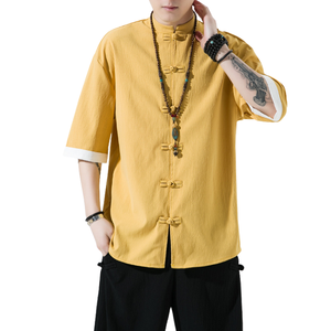 M-5XL <span class=keywords><strong>เสื้อ</strong></span>เชิ้ตแขนสั้นผ้าลินิน<span class=keywords><strong>คอ</strong></span>ตตอนสำหรับผู้ชาย, <span class=keywords><strong>เสื้อ</strong></span>สไตล์จีน<span class=keywords><strong>คอ</strong></span><span class=keywords><strong>จีน</strong></span>ทรงสลิม<span class=keywords><strong>เสื้อ</strong></span>เชิ้ตสำหรับผู้<span class=keywords><strong>ชาย</strong></span>ใส่ในฤดูร้อน - Product Image 5
