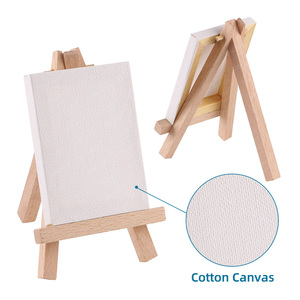 SINOART Wholesale <strong>Mini</strong> Easel Wood 12cmH Display Easel and 6x8cm <strong>Canvas</strong> for Art Supplier - Product Image 2