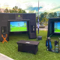 Enceinte de simulation de golf gonflable extérieure tente gonflable formation de club de golf pour la location de fêtes et d'événements