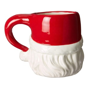 Navidad cerámica clásico Santa claus beber bebida tazas rojo y blanco conjunto de 4 medio 5,5 "x 3,9" x 4,1" - Product Image 3