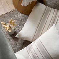 Housse de coussin en toile de coton à rayures teintes en fil, design minimaliste, housse de coussin de canapé pour la décoration du salon et de la chambre à coucher