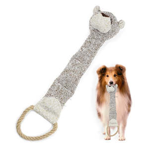 Peluche à mâcher personnalisée film froissé corde anneau tricot long tigre peluche jouet pour chien pour mâcheurs - Product Image 1