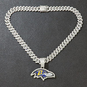 Groothandel Nieuwe Mode Hiphop Hanger Charmes Sport Baltimore <span class=keywords><strong>Ravens</strong></span> Strass Bengelen Charmes Voor Ketting - Product Image 5