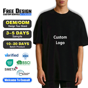 T-Shirt in Cotone con Logo Personalizzato, Magliette da <span class=keywords><strong>Uomo</strong></span> Pesanti e Oversize <span class=keywords><strong>di</strong></span> Alta Qualità - Product Image 1