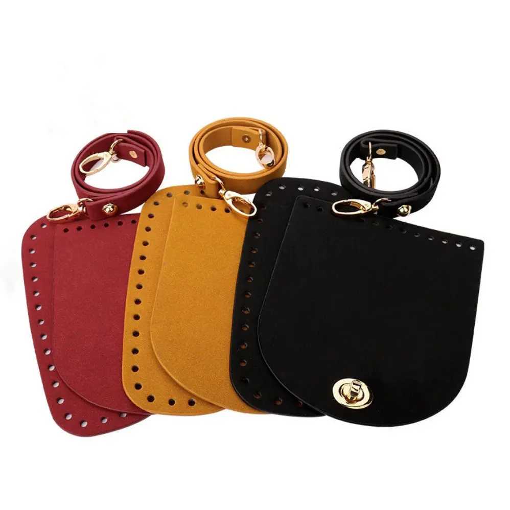 DIY Leather Bag Kit Handbag Accessories DIY Crochet Knitted Bag bottom Base Leather Bag Strap