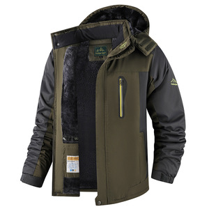 Parka a prueba de viento para hombre, forro polar, ropa de abrigo gruesa de longitud media para invierno, para uso en exteriores - Product Image 2