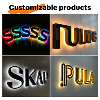 Letrero Luminoso Kelly Sign Factory, Letrero de Canal 3D de Acrílico y Metal con Luces LED, Logotipo Iluminado para Tienda, Negocio, Oficina, Exterior