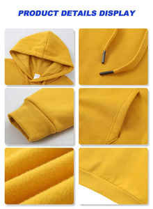 เสื้อฮู้ดผ้าฟรีซเทอร์รี่สำหรับผู้ชายผ้าฝ้าย100% สำหรับทุกเพศเสื้อฮู้ดแบบเรียบขนาดใหญ่ออกแบบได้ตามต้องการ - Product Image 5