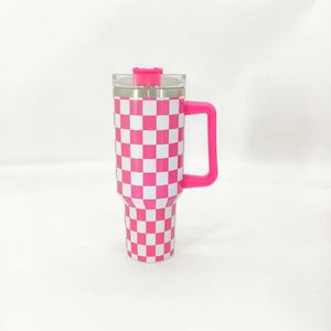Custom Color Travel Vacuum <b>Flasks</b> 40oz Powder Coating Stainless Steel 40 oz Tumbler <b>with</b> Handle and <b>Straw</b> Mugs - Product Image 3