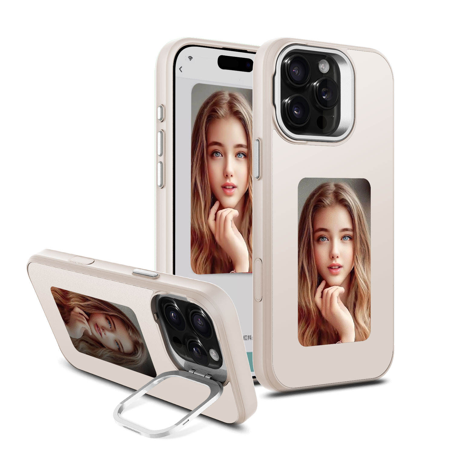 Écran rose + carré