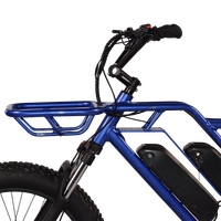 Vélo électrique à gros pneus DOUBLE BATTERIE 750w suspension complète cyclomoteur style cargo ebike cyclomoteur électrique cadre pour adultes