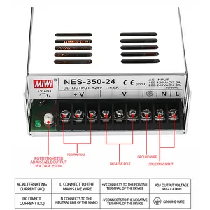 MiWi NES-350-24 Factory direct OEM 220vac to dc 350w 24v 8a switching power supply 24vdc