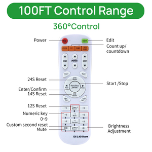 Xách tay 8 inch <span class=keywords><strong>LED</strong></span> kỹ thuật số 24S bắn đồng hồ trong Nhà trò chơi bóng rổ đồng hồ đếm ngược với màu đỏ màu xanh lá cây chữ số hiển thị tùy chọn - Product Image 6