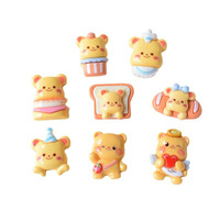 Flatback Résine Cabochon Dessin Animé Animal Fleur Mignon Ours Résine Flatback Mignon Résine DIY Embellissement Téléphone Déco CASL078