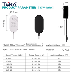 Adaptador de Corriente Seguro de 42W con Protección Contra Sobrecargas, Enchufe Japonés para Dispositivos LED de Red, Salida 12V3A 24V1.5A, Resistente al Fuego para PC - Product Image 5