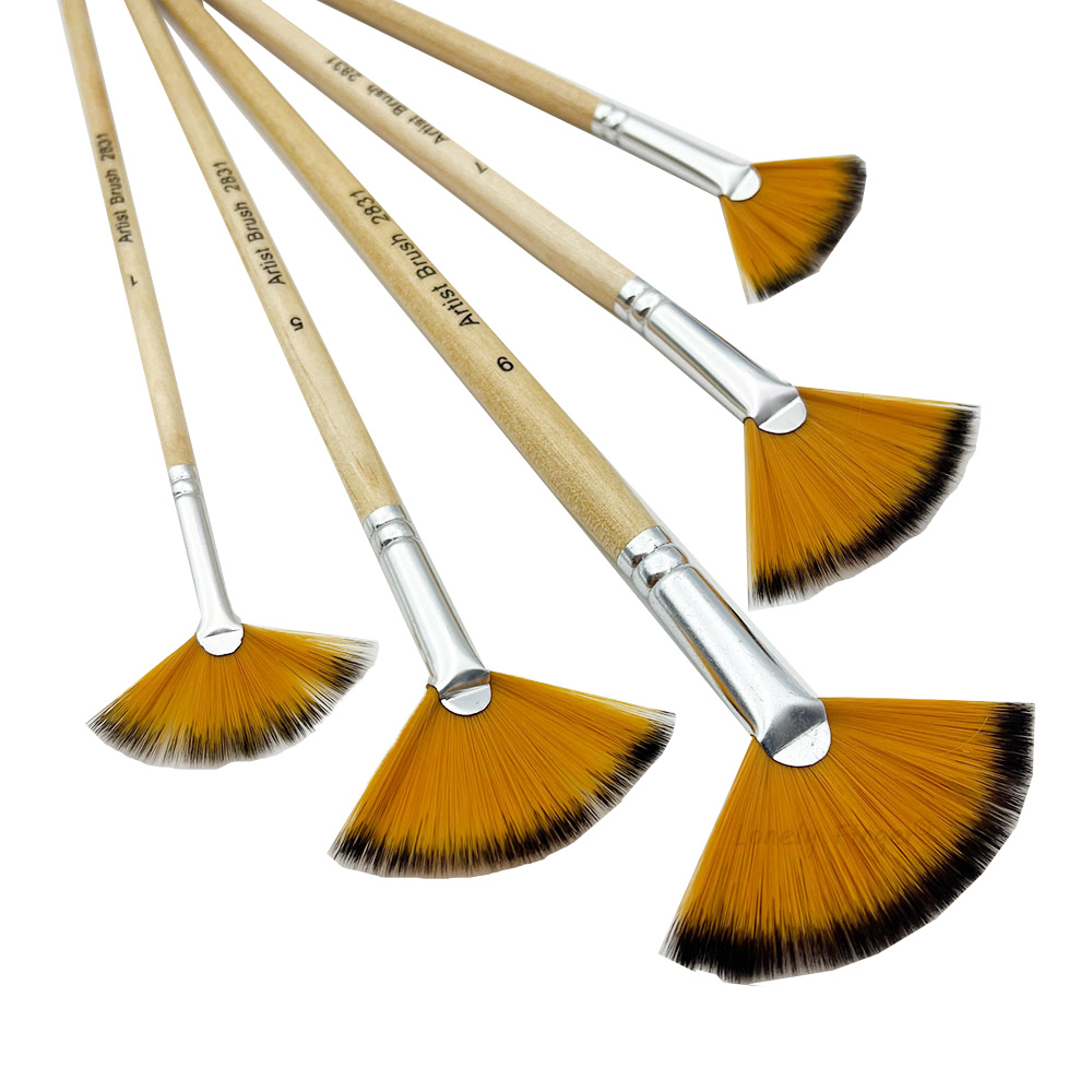 5pcs wood fan brushes