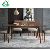 Ensemble de table à manger extensible en bois de teck massif avec ensemble de chaises pour restaurant, appartement et villa