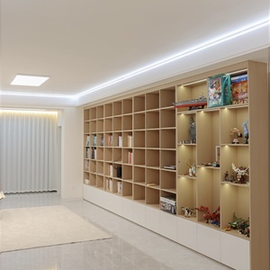 Librería de Madera Curva Minimalista Italiana de Diseño Abierto, Ecológica y Ahorradora de Espacio para Dormitorio, Sala de Estar y Hogar, Directo de Fábrica - Product Image 2