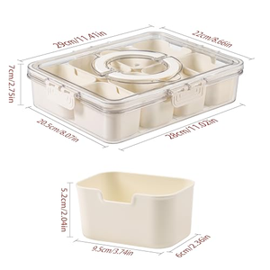 Boîte à collation multifonctionnelle et plateau de service divisé en silicone avec couvercle, compatible micro-ondes et lave-vaisselle - Product Image 5