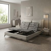 Lit électrique intelligent réglable en gros, format Split King Queen, avec glissières murales, zéro gravité, construction métallique, pour appartement moderne et hôtel