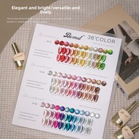 Ensemble de gel de vernis à ongles UV 36 couleurs Poudre liquide longue durée pour salon DIY Art Mettant en vedette le nuancier de gel en cristal pour les yeux de chat 15ml