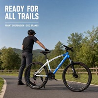 Vélo de montagne de course 21 vitesses avec freins à disque, cadre en acier à haute teneur en carbone, double suspension, pour adulte, étanche, pour le cyclisme tout-terrain en extérieur
