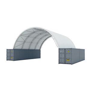 <span class=keywords><strong>Grand</strong></span> abri de stockage industriel <span class=keywords><strong>en</strong></span> tissu à double treillis avec structure métallique et bâche PVC résistante aux UV - Product Image 5