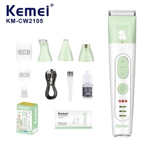 Kemei KM-CW2105 5W 800mAh Batterie Li-ion 6500RPM <span class=keywords><strong>Tondeuse</strong></span> à poils d'animaux <span class=keywords><strong>Tondeuse</strong></span> à pattes Faible bruit 4 en 1 Têtes remplaçables Coupe-poils pour chiens et chats - Product Image 1