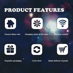 Multi-color <b>LED</b> Modern Bedroom Sitting Moon Position Star Night <b>Light</b> Projector Night Lamp with Remote Control - Product Image 6