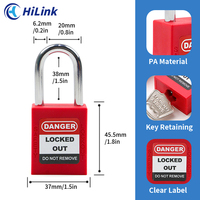 Cadenas HiLink durable de haute qualité, multicolore, avec anse en acier/nylon de 38 mm, certifié CE, en ABS, avec déverrouillage par clé