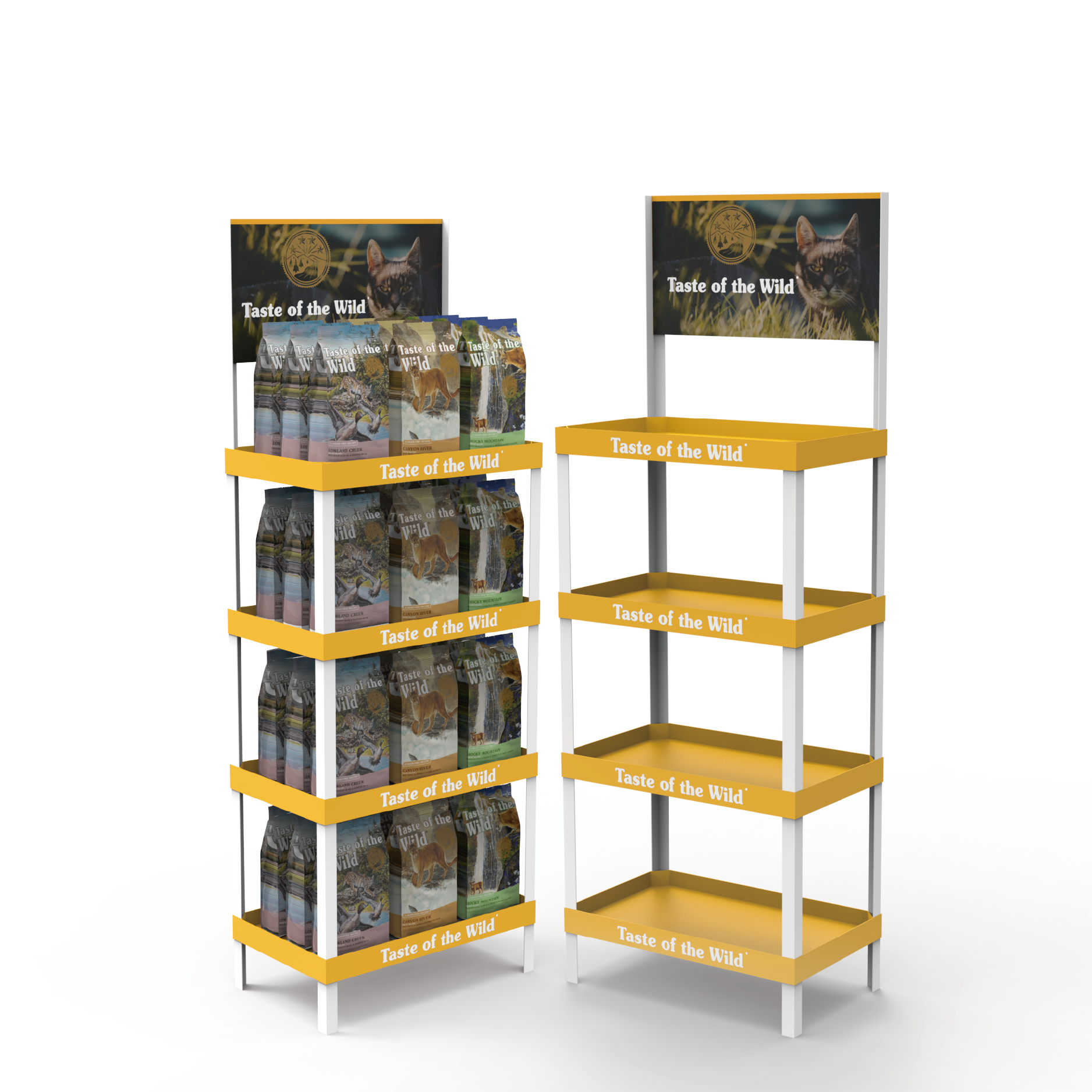 Lightweight Pet Cat Food PVC Display Rack Custom Floor Standing Display Stand Retail Display Rack for Pet Stores