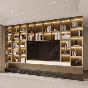 Mobile <span class=keywords><strong>TV</strong></span> Moderno Minimalista da Parete in MDF, Design Personalizzato per Soggiorno con Illuminazione a LED - Product Image 4