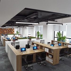 Hiện Đại Văn Phòng Nội Thất Giám Sát Nhân Viên Bàn Tài Chính Phòng Nhân Viên Văn Phòng Bàn Với Tủ Bên - Product Image 2