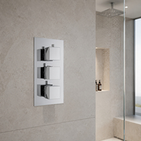 Robinet de douche thermostatique encastré à double poignée MK505 en laiton massif chromé poli, mitigeur mural contemporain