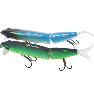 Señuelo de Pesca de Doble Sección con Cola Suave, 11 cm, 14 g, Tres Anzuelos, Lanzamiento Largo, para Pesca de Lubina en Agua Dulce, Señuelo de Plástico - Product Image 5