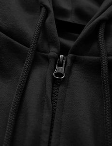 Sweat-shirt à capuche léger à fermeture éclair et à manches longues pour homme, vêtement de haute qualité avec poche Kanga, couleur unie, vente en gros - Product Image 4