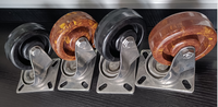 Vente d'usine HM2402 – Roulettes pivotantes à 360 degrés en acier SUS304 marron pour fours à haute température, idéales pour entrepôts et cuisines