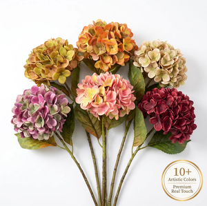 Hortensia en latex effet naturel, style peinture à l'huile classique, grande tête de fleur artisanale pour centre de table de mariage de luxe 2026 - Product Image 2