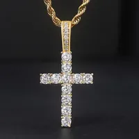 CAOSHI Colliers tendance en acier inoxydable avec chaînes torsadées, pendentifs croix en zircon cubique, laiton, couleur or et argent, pour femmes et hommes