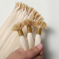 Extensions de cheveux humains russes Remy de qualité supérieure, à pointe en U, en kératine italienne, double épaisseur, couleur blonde, pré-collées, à pointe en forme de clou