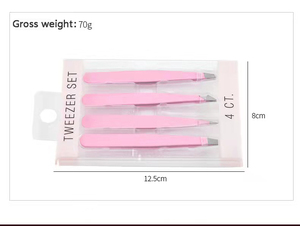 Pincettes <span class=keywords><strong>à</strong></span> sourcils, 4 pièces, pinces <span class=keywords><strong>à</strong></span> épiler, en acier inoxydable, <span class=keywords><strong>pour</strong></span> l'épilation - Product Image 3