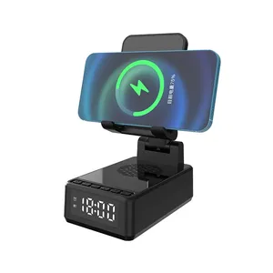 Đa loa Bluetooth với 4 trong 1 có thể gập lại sạc du lịch không dây cho Iphone chủ tốt nhất đồng hồ báo thức với sạc không dây - Product Image 1