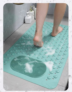 Rectangular PVC <b>Bath</b> Mat with Nubs Non-Slip Absorbent <b>Light</b> Weight Dot Pattern Shower Bathroom Safety Rug Made - Product Image 5