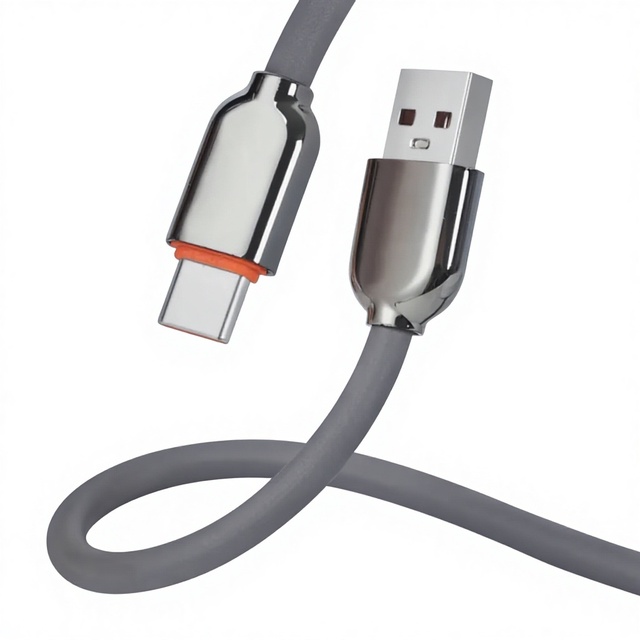 1m USB-A to Type-C 3A Fast Charging Cable Copper Clad Aluminum Conductor PVC Material for Mobile Phones Computers Cameras