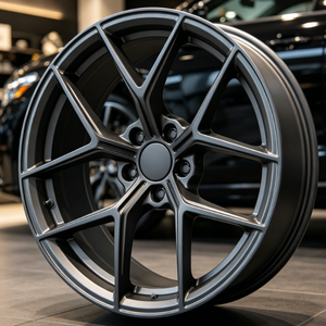 Nouvelle jante en alliage d'aluminium coulé multi-rayons RUNLUN 18/19/20Wide8.0/8.5/9.0/9.5CPD5X114.3/100/108/112/120 Gris Satiné/Noir Brillant - Product Image 4