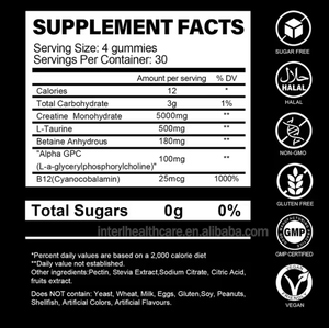 Gomitas de Creatina Ausreson OEM para Deporte Preentrenamiento Crecimiento Muscular Monohidrato de Creatina 5g Gomitas Energéticas de Creatina - Product Image 5