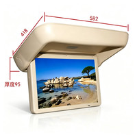 Écran publicitaire LCD TFT USB rabattable pour plafond de voiture, 18,5/22/24 pouces, fin et pliable, pour bus et train