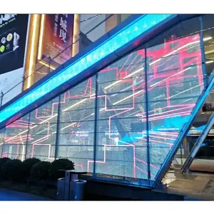 Shenzhen P20สีเต็มรูปแบบติดผนังความละเอียดสูง LED แบบยืดหยุ่น RGB 4K ฟิล์มติดผนังวิดีโอกระจก