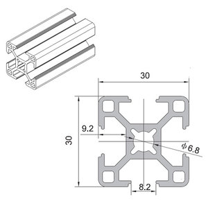 Estrusioni in alluminio anodizzato di buona qualità profili da <span class=keywords><strong>3030</strong></span> mm dal produttore cinese - Product Image 4